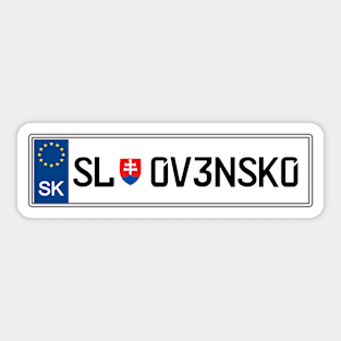 Slovakia car registration plate Sticker